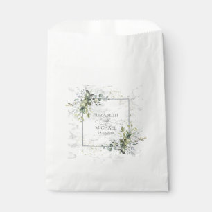 Sachets En Papier Elégant bleu Dusty Eucalyptus Marbre vert