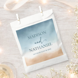 Sachets En Papier Elégant Blue Ocean Beach Mariage de sable