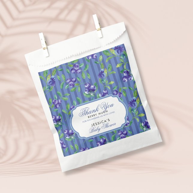 Sachets En Papier Elégant Blueberries Berry Baby shower doux (Créateur téléchargé)