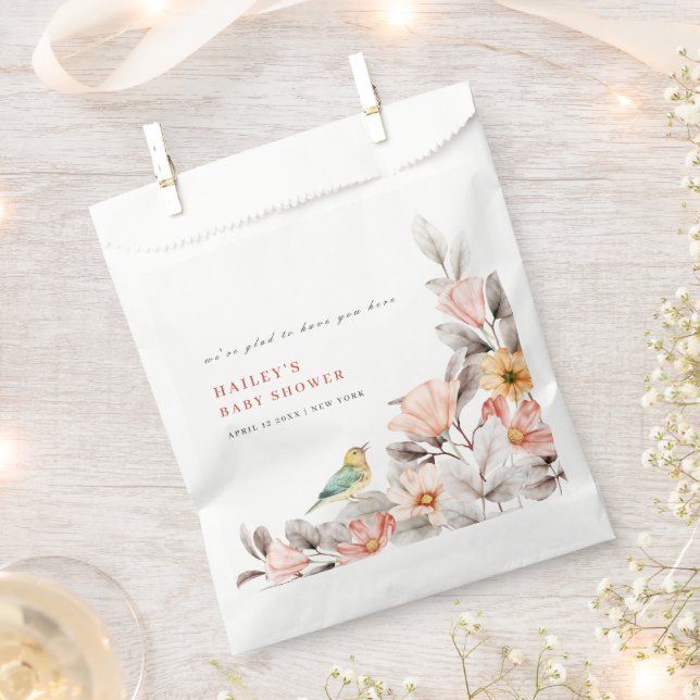 Sachets En Papier Elegant Boho Rustic Fleur sauvage Baby shower (Coupé)