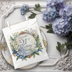 Sachets En Papier Elégant cadre floral baroque 21ème anniversaire