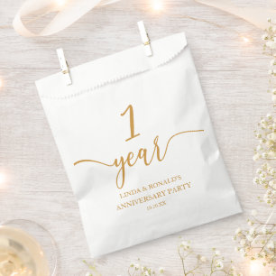 Sachets En Papier Elégant Champagne 1er anniversaire Mariage