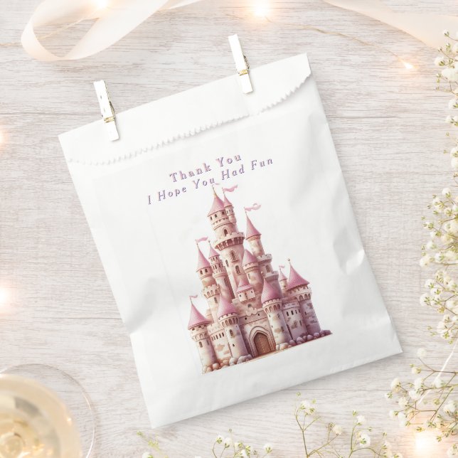 Sachets En Papier Élégant Château de Princesse Rose (Coupé)