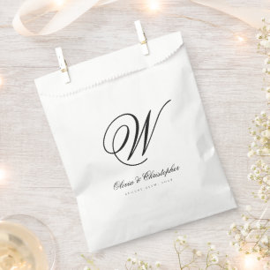 Sachets En Papier Elegant Classic Nom Mariage initial