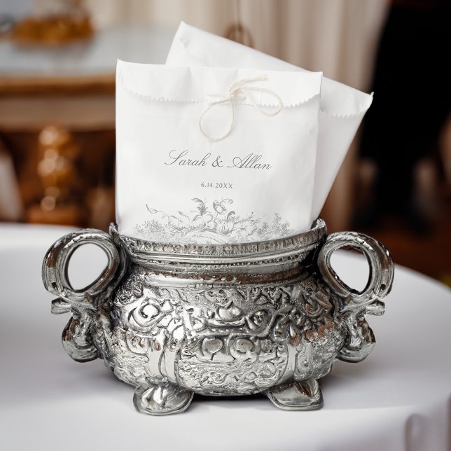 Sachets En Papier Élégant classique Rococo Floral (Créateur téléchargé)