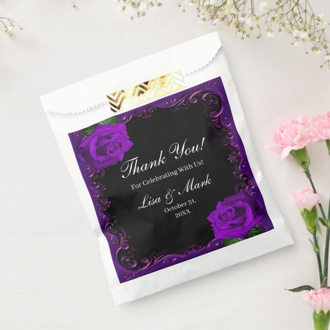 Sachets En Papier Élégant Goth Purple Roses (Scellé)