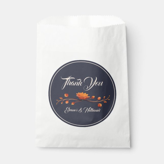 Sachets En Papier Élégant gothique 3D Merci floral Mariage (Devant)