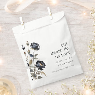 Sachets En Papier Elégant gothique noir Rose noir Mariage