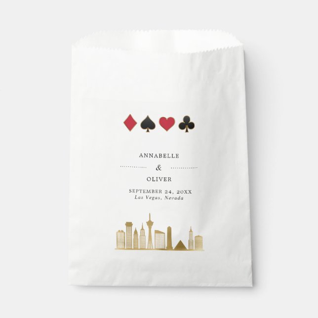 Sachets En Papier Elégant Las Vegas Photo Destination Mariage (Devant)