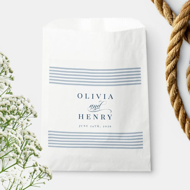 Sachets En Papier Elégant Mariage Bleu Bleu Bleu Bord De Mer (Créateur téléchargé)