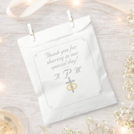 Sachets En Papier Élégant Mariage catholique monogramme