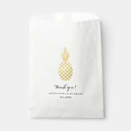 Sachets En Papier Élégant Mariage d'ananas en or