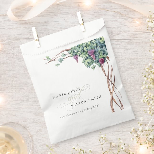 Sachets En Papier Élégant Mariage de feuillage de couleur d'aquarell (Coupé)