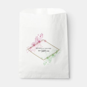 Sachets En Papier Elégant Mariage de fleurs d'aquarelle