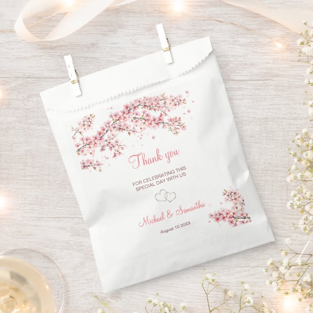 Sachets En Papier Élégant Mariage de fleurs de cerisier (Coupé)