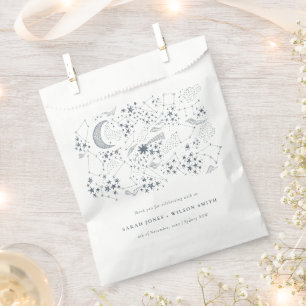 Sachets En Papier Élégant Mariage de la Lune de nuit étoilée de la M