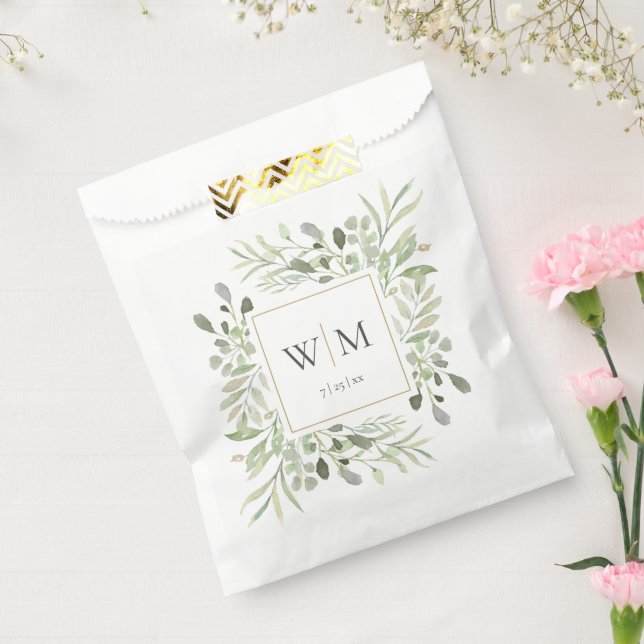 Sachets En Papier Élégant Mariage de monographie de feuillage (Scellé)