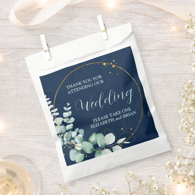 Sachets En Papier Élégant Mariage Eucalyptus (Coupé)