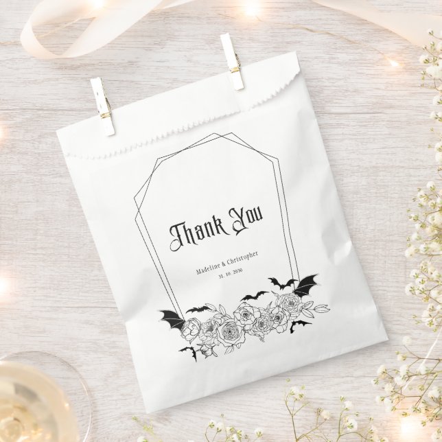 Sachets En Papier Élégant Mariage floral gothique (Coupé)