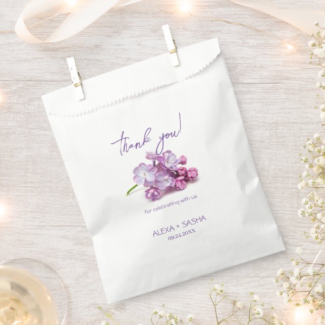 Sachets En Papier Élégant Mariage Lilac violet clair (Coupé)