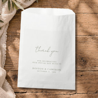 Sachets En Papier Élégant Mariage Minimaliste Moderne Merci Simple