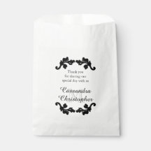 Élégant mariage monogramme merci noir et blanc