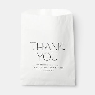 Sachets En Papier Élégant Mariage noir et blanc