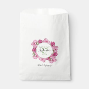 Sachets En Papier Élégant Mariage Pink Peonies