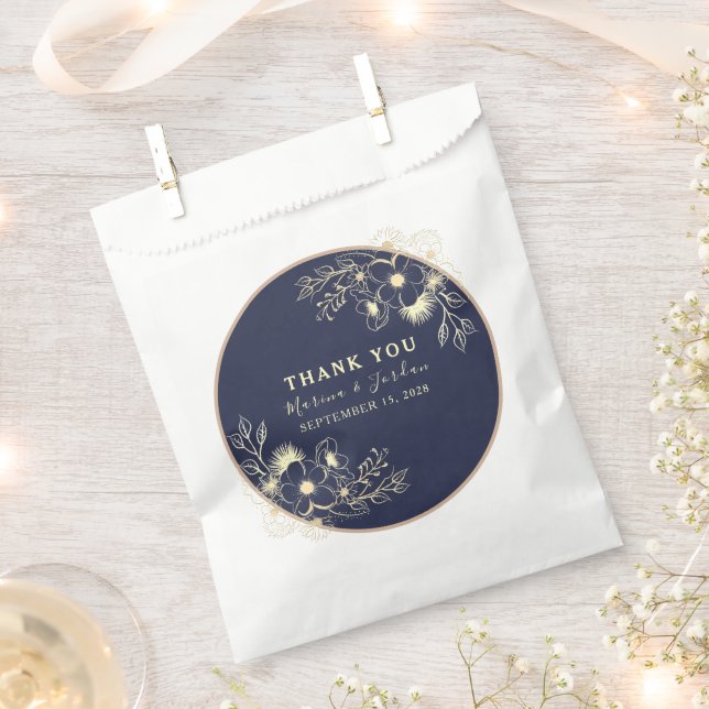 Sachets En Papier Elégant Marine Blue Wedding Favor Sac (Coupé)