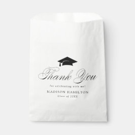 Sachets En Papier Élégant Merci de graduation en calligraphie noire