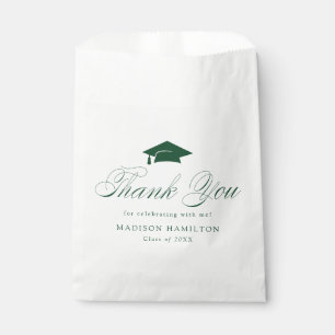 Sachets En Papier Élégant Merci de graduation en calligraphie verte