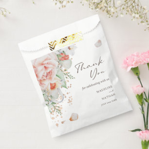 Sachets En Papier Elégant Merci floral  Mariage