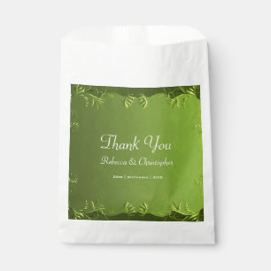 Sachets En Papier Élégant Merci Mariage vert
