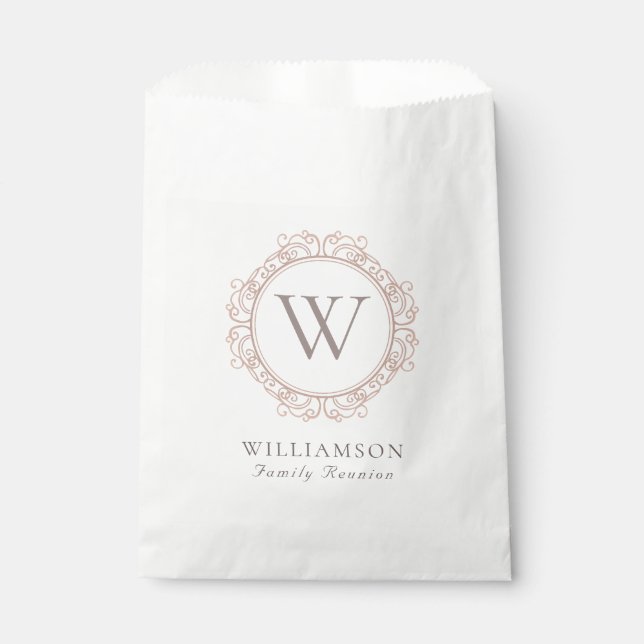 Sachets En Papier Elégant Monogramme personnalisé Réunion de famille (Devant)