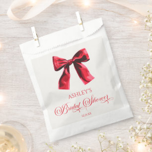 Sachets En Papier Elégant Nœud Papillon Coquette Rouge Enterrement d