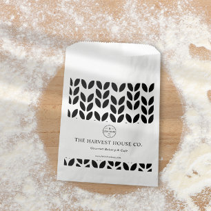 Sachets En Papier Élégant noir et blanc Grande boulangerie Motif de 