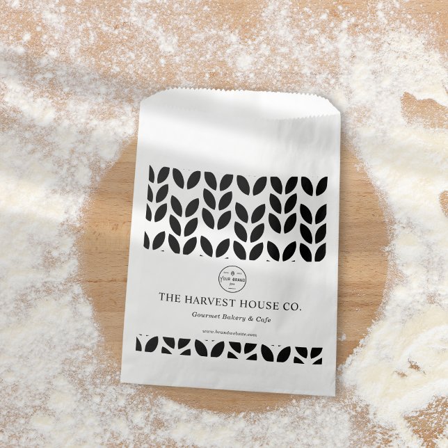 Sachets En Papier Élégant noir et blanc Grande boulangerie Motif de  (Créateur téléchargé)