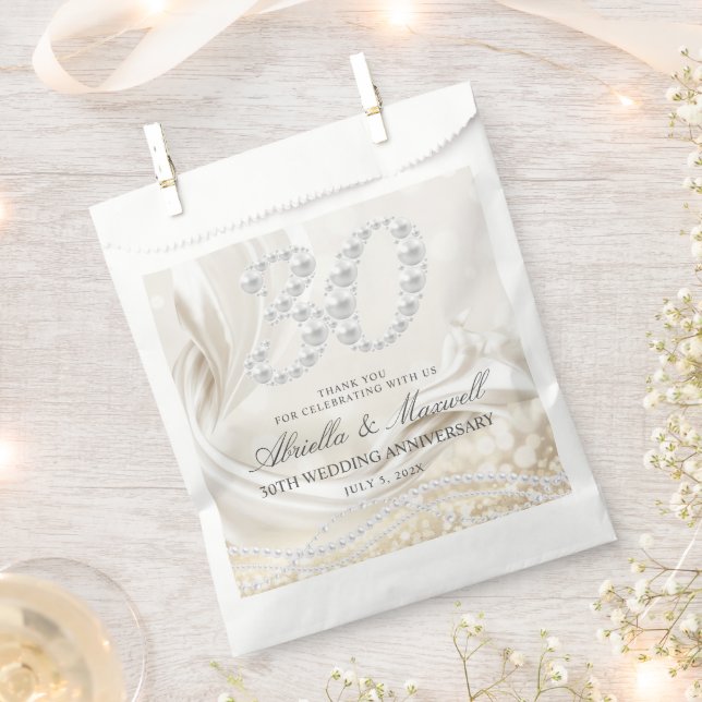 Sachets En Papier Elégant Pearl 30e anniversaire (Coupé)