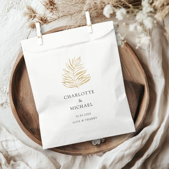 Sachets En Papier Élégant Plante Trending Mariages (Elegant Plant Trending Weddings Favor Bag with your name and dates.)