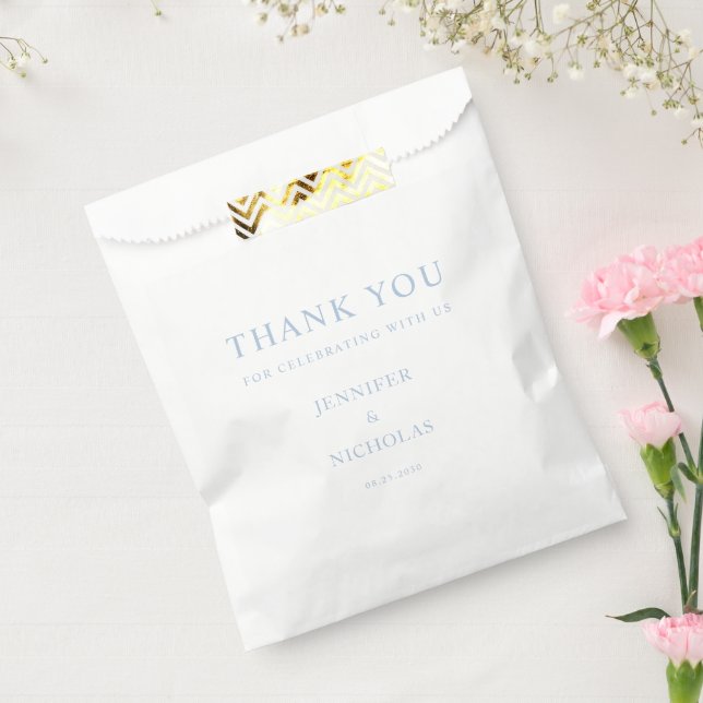 Sachets En Papier Elegant Powder Blue Thank You Wedding (Scellé)