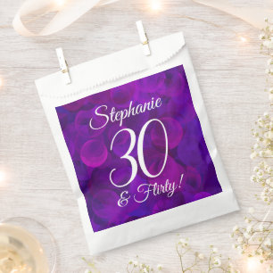 Sachets En Papier Elégant Purple 30 et Flirty fête d'anniversaire