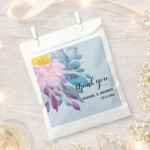 Sachets En Papier Elégant rose violet bleu Dahlia Aquarelle Art