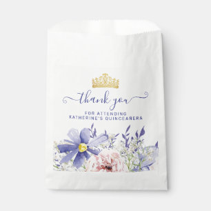 Sachets En Papier Élégant rose violet fleuri 18e anniversaire Merci