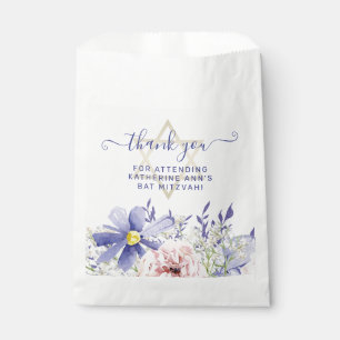 Sachets En Papier Élégant rose violet fleuri 18e anniversaire Merci
