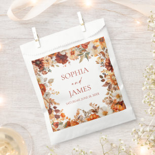 Sachets En Papier Élégant Rustique Automne Floral Mariage
