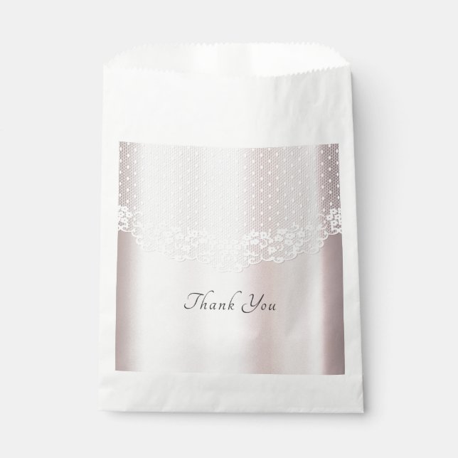 Sachets En Papier Élégant sac Fleur de dentelle Blanche Faveur (Devant)