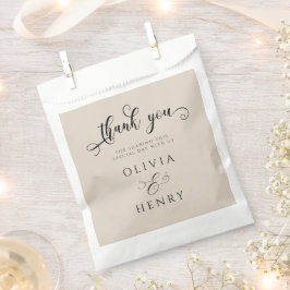 Sachets En Papier Élégant script de calligraphie Mariage Merci
