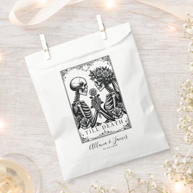 Sachets En Papier Élégant Tarot gothique noir et blanc (Coupé)