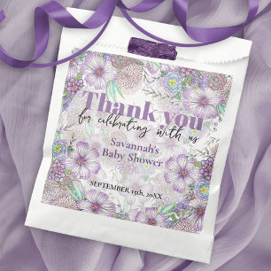 Sachets En Papier Élégant violet fleurs de jardin bébé en fleur