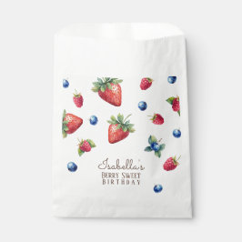 Sachets En Papier Elégante aquarelle bébé fille Berry premier annive